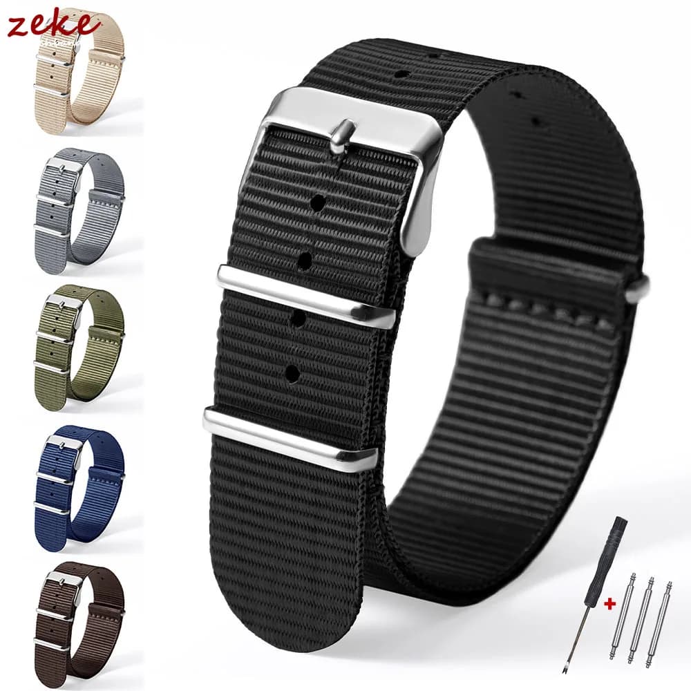 18mm 20mm 22mm nylon watch strap Omega watch comode straps interwoven canvas braided military sports bracelet woman belt