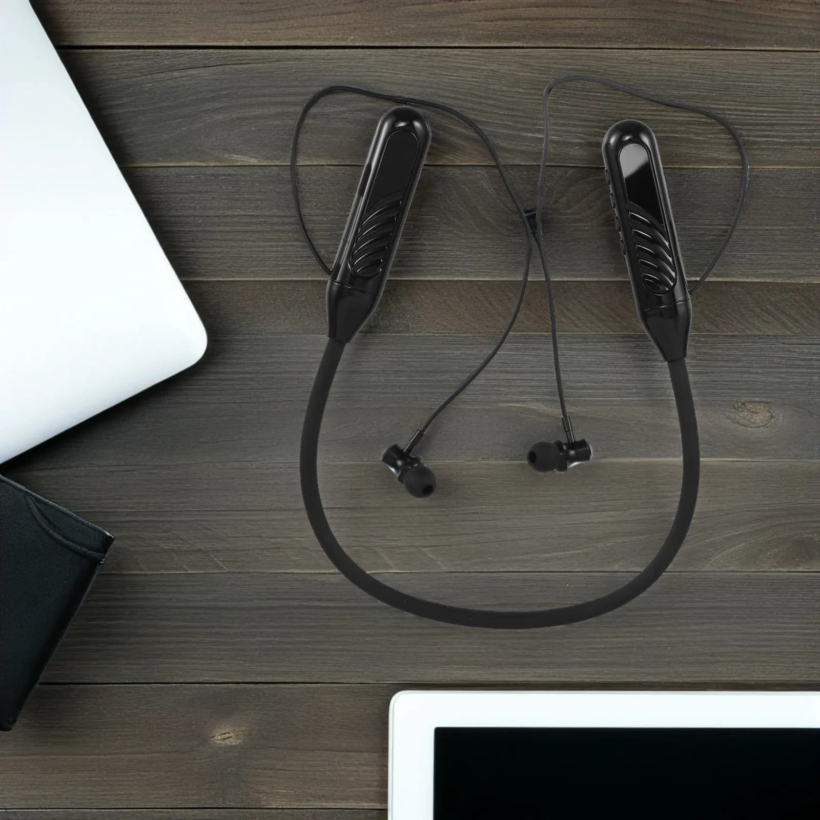 Wireless Earphones Neckband Design Card Slot Large Battery Digital Display Sports Gaming Lightweight Headset Headphones Wireless