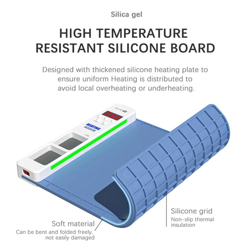 Separatore LCD Cuscinetto di preriscaldamento in silicone per telefoni Tablet Display Smontaggio Piastra riscaldante Tappetino riscaldante per riparazione telefono(USA)