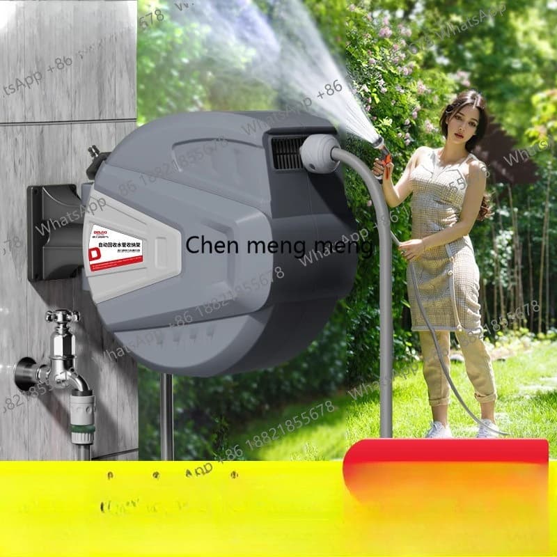 Garden watering artifact Automatic recycling water pipe Garden watering water gun Wall hanging telescopic water pipe retractor