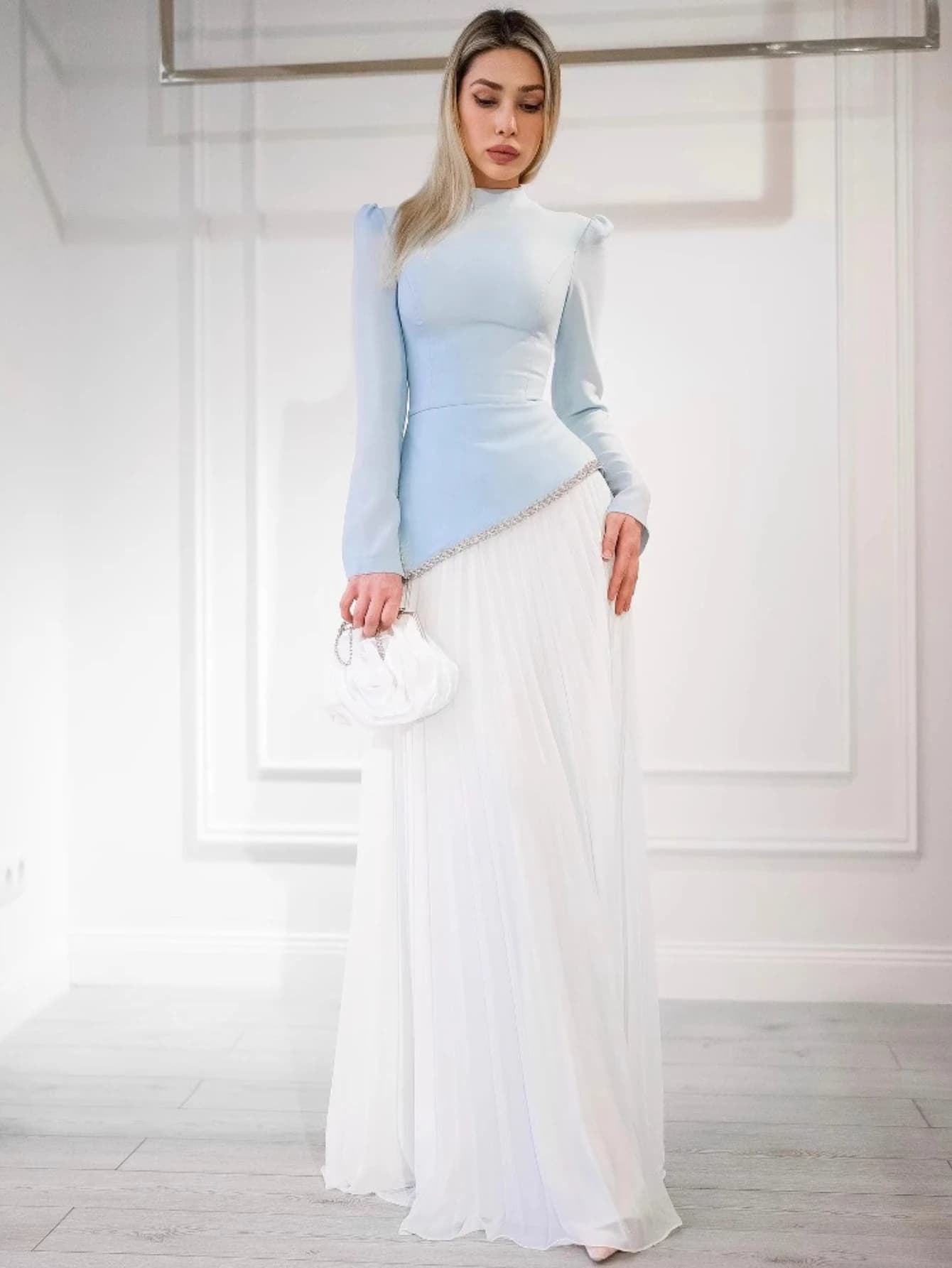 Eid Dubai Abito da donna in chiffon plissettato Abaya Abiti da festa musulmani Arabo Abito lungo Dubai Caftano Jalabiya Ramadan Abiti Largos