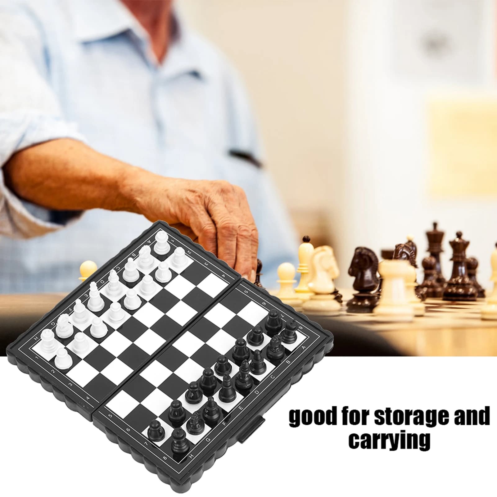 Set di scacchi magnetici Scacchiera portatile Scacchiera pieghevole in plastica portatile Set di scacchi magnetici Gioco per attività familiari di feste