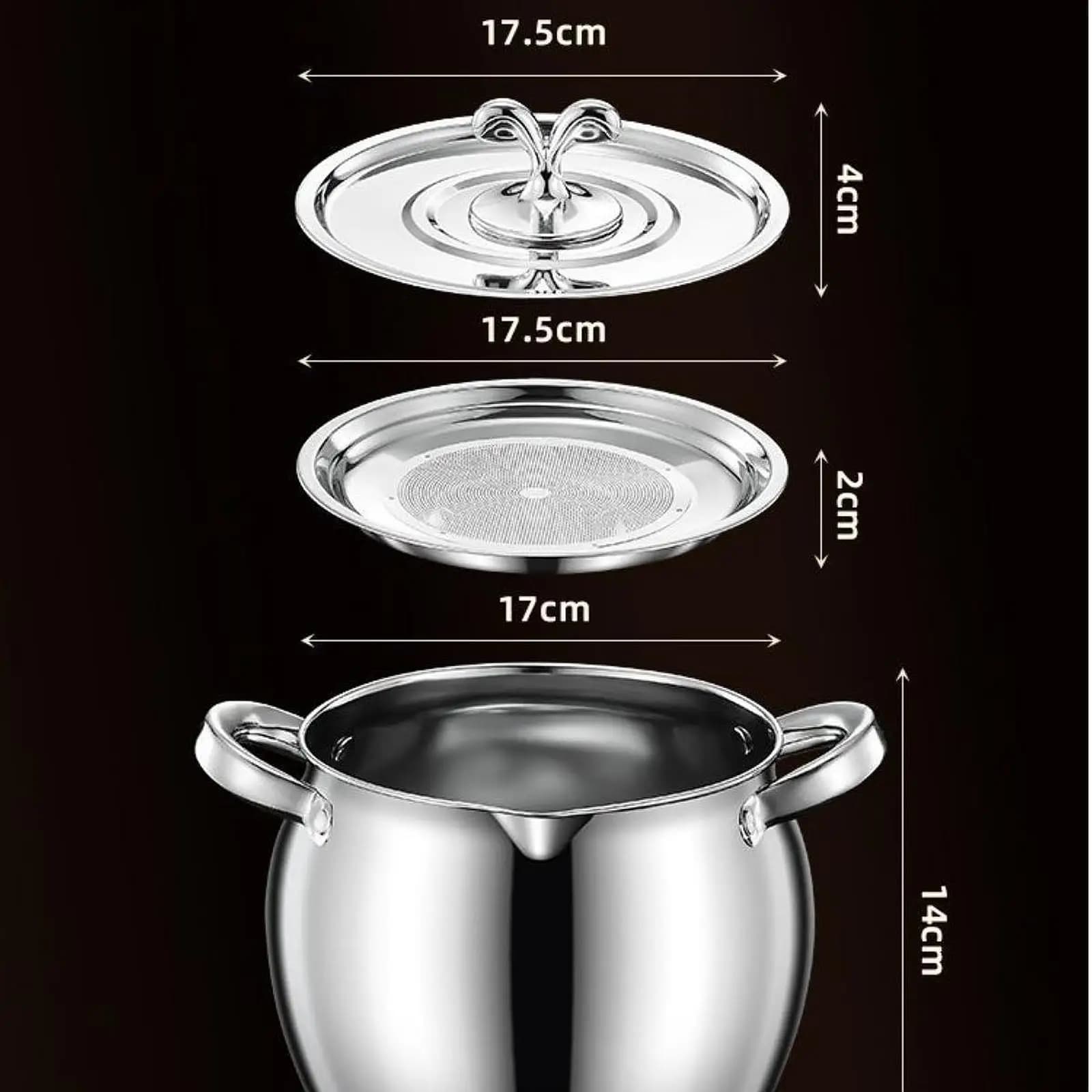Contenitore per Olio in Acciaio Inox con Doppio Manico e Coperchio con Filtro per Cucina, Riutilizzabile