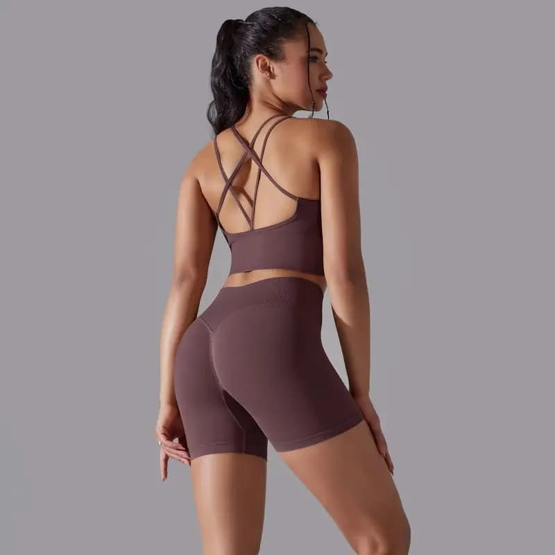 Sexy Yoga Set Women's Jumpsuit Seamless Sports Jumpsuit Running Running Sports Clothing Gym Clothing Leggings Bra Fitness Jumpsuit 2 pieces