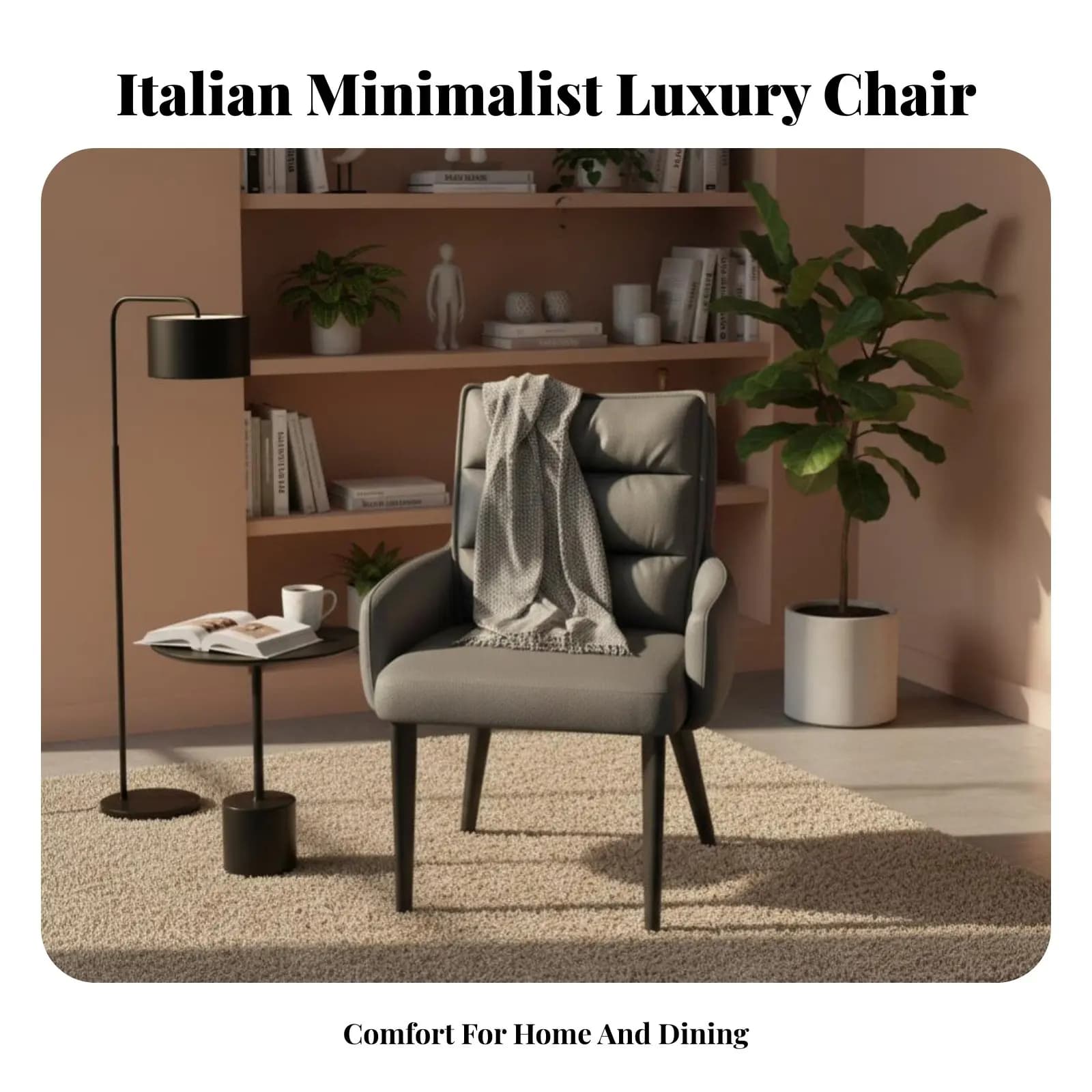 Poltrona Imbottita di Design Lussuoso ed Estetico con Gambe Spremute, Ispirazione Italiana, Robusta