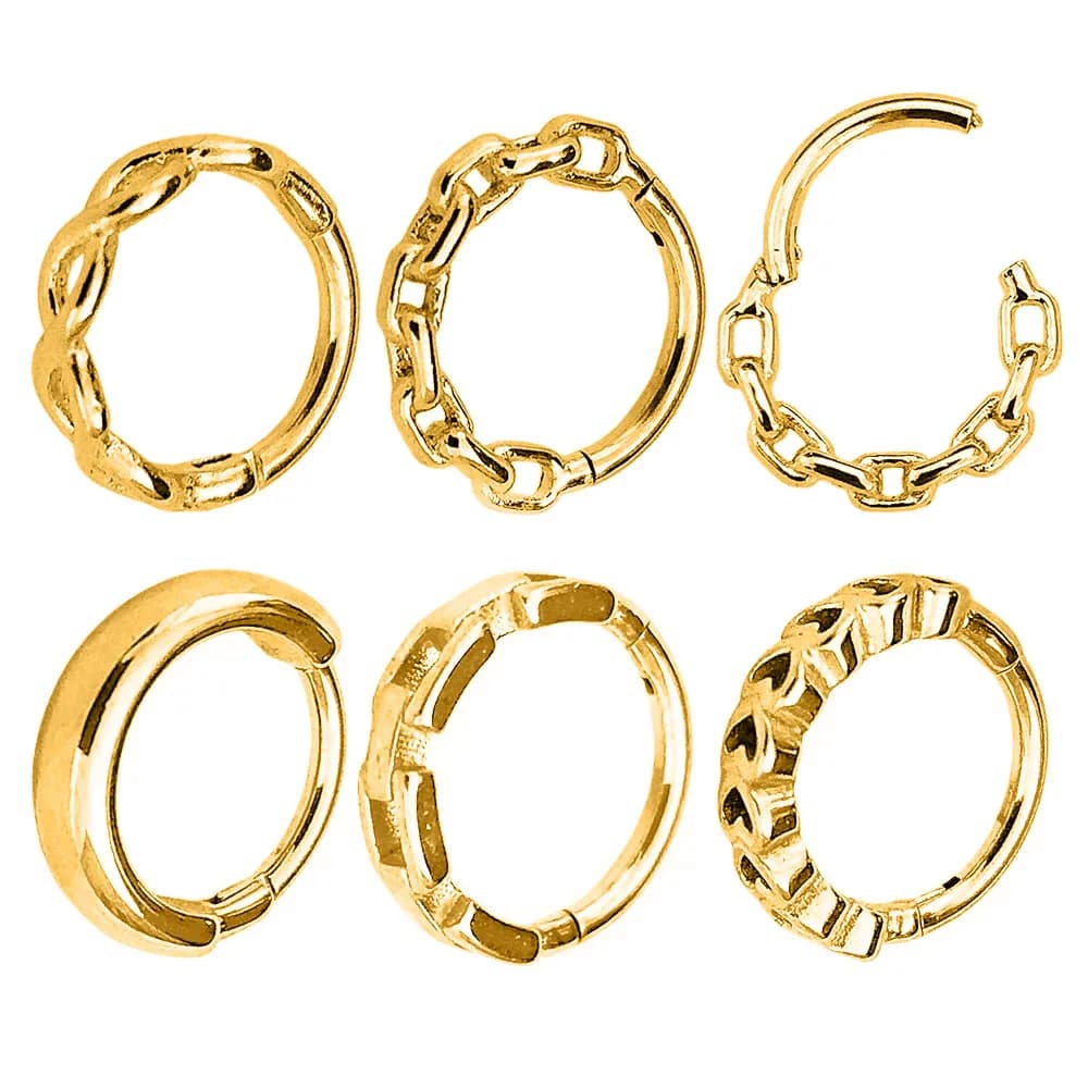 316L acciaio chirurgico 16G Helix incernierato setto Piercing Goth Punk Clicker segmento anelli Daith Conch orecchino a cerchio per donna uomo regalo