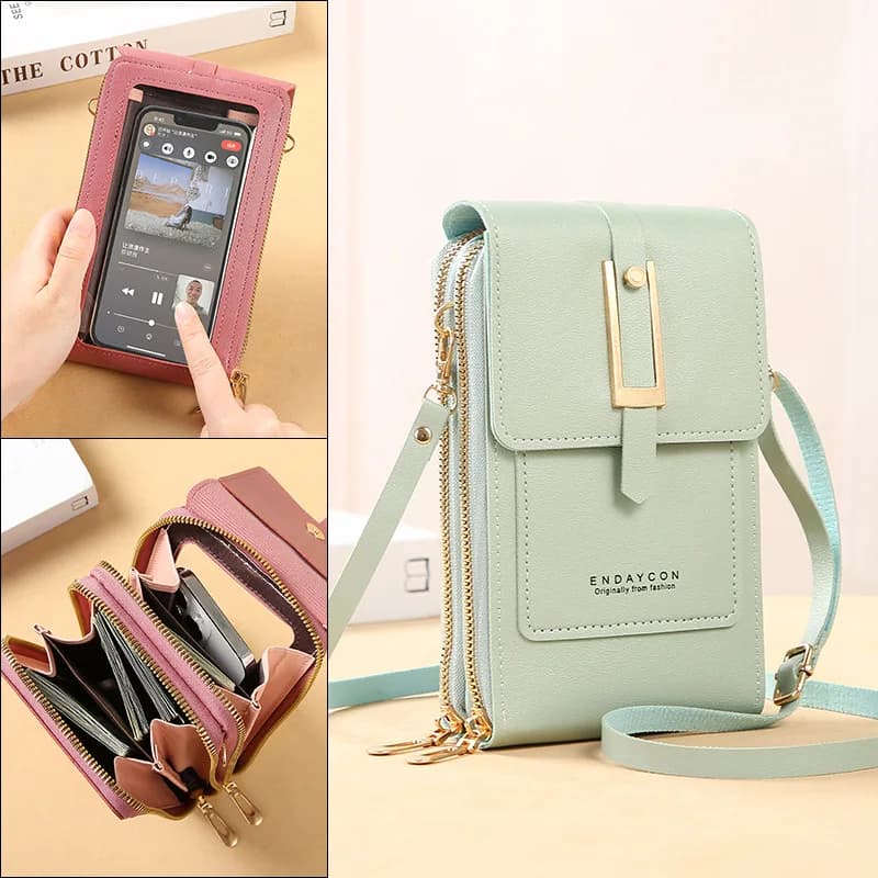 Women's Handbags for mobile phone with touch screen Soft leather wallet Handbags Shoulders for women Small handbags for women