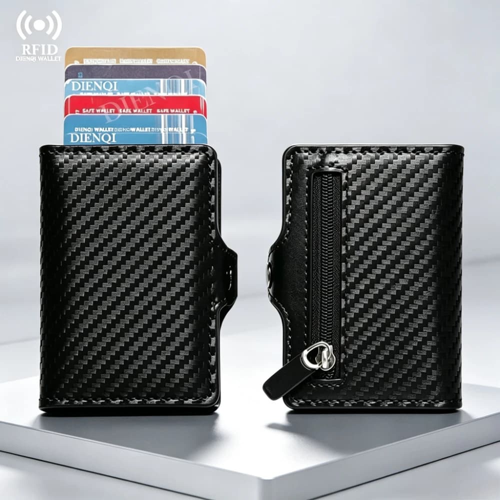 Men Pop Up Credit Card Holder ,RFID Blocking Business Wallet Anti-Skimming Money Clips Card Holder Luxury for Travel Daily Use
