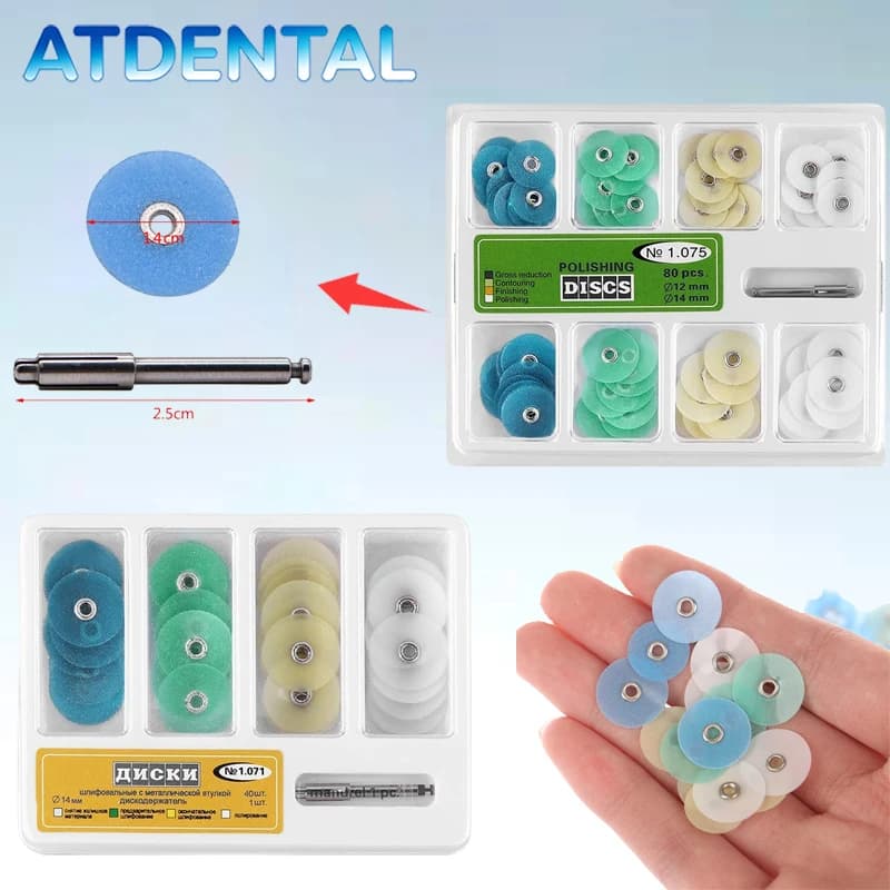 Dischi per lucidatura dentaleSet Dischi per lucidatura per sbiancamento dei denti con riduzione grossolana e strisce di mandrino