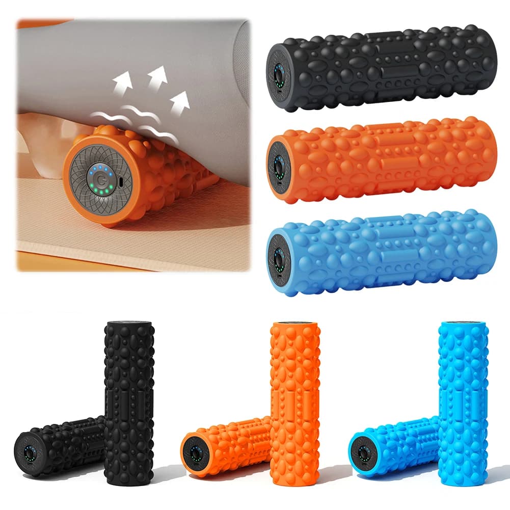 Vibrant Electric Massage Roller for Yoga, Rechargeable Massage Column with 5 Modes, Muscle Roller for Bodybuilding