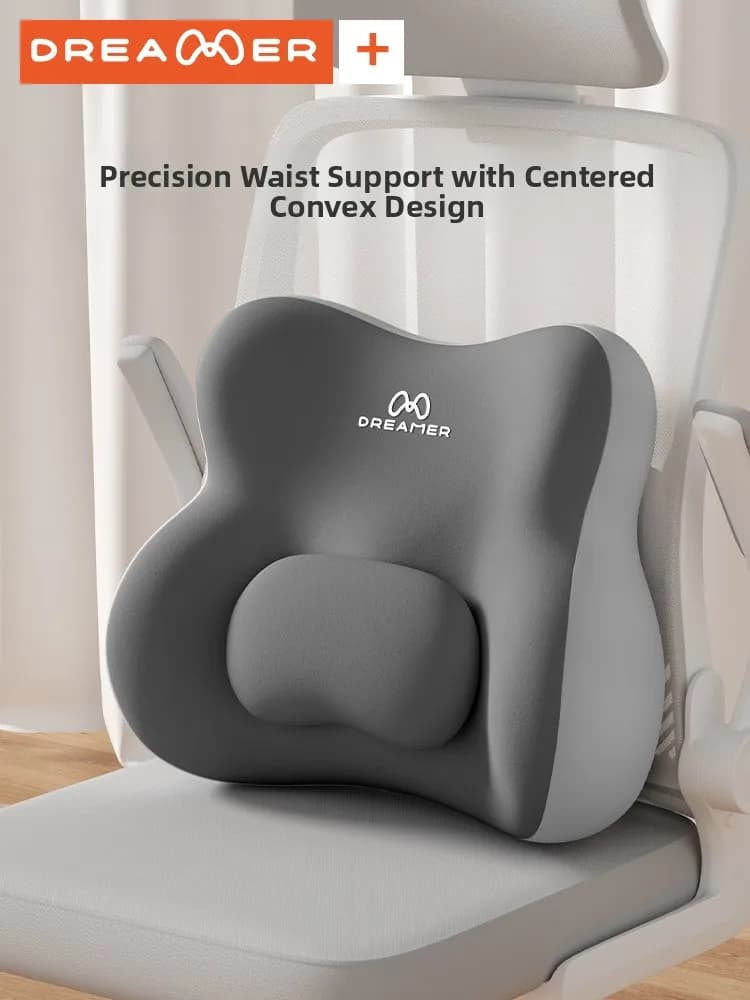 Cuscino Lombare Ergonomico per Sedia da Ufficio, Supporto in Memory Foam Traspirante, Design Universale Moderno