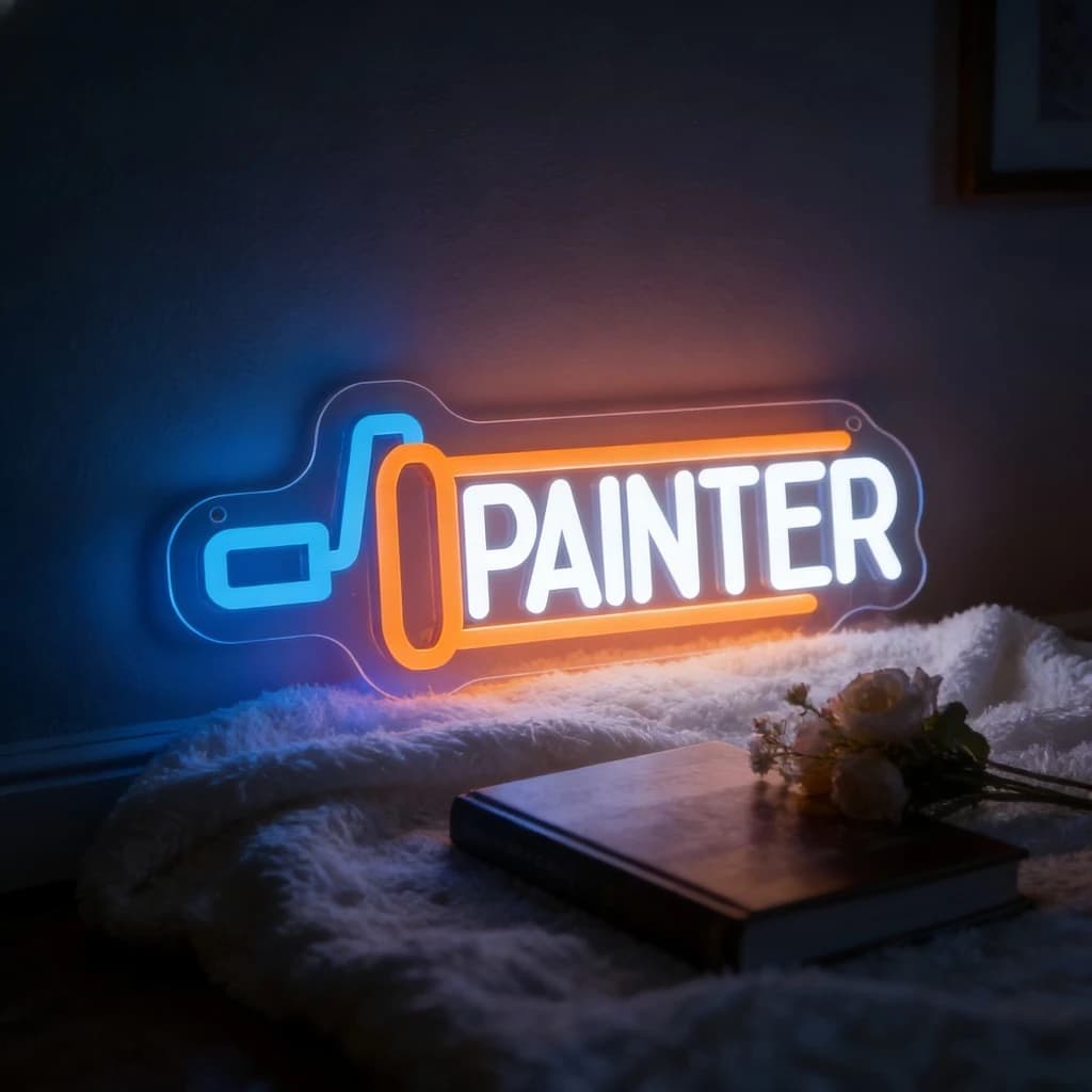 Insegna Luminosa al Neon per Pittori, Decorazione da Parete, Alimentazione USB, Luce Dimmerabile per Artisti, Studio d'Arte, Stanza dei Pittori, Decorazione per Spazi Creativi