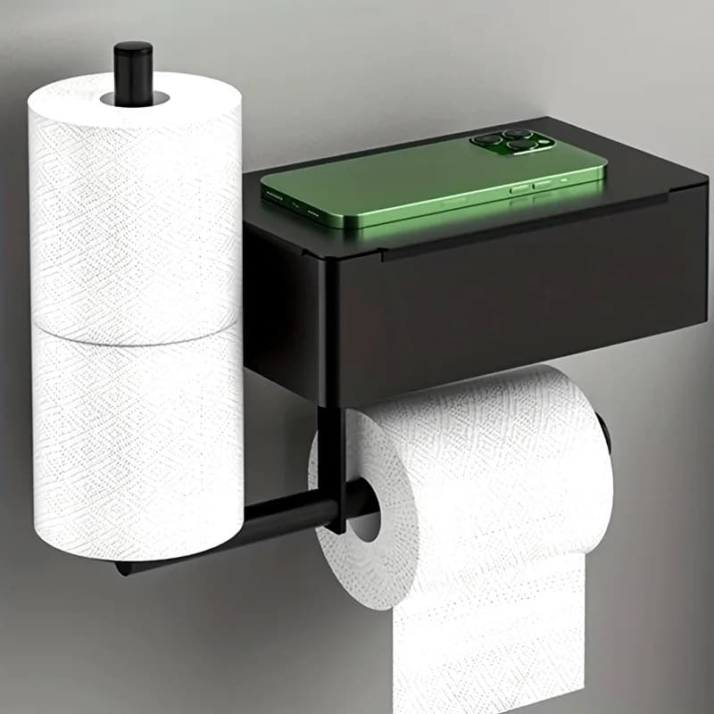 Porta carta igienica a parete in acciaio inossidabile di lusso leggero Porta fazzoletti a doppio strato Porta salviette umidificate Accessori da bagno