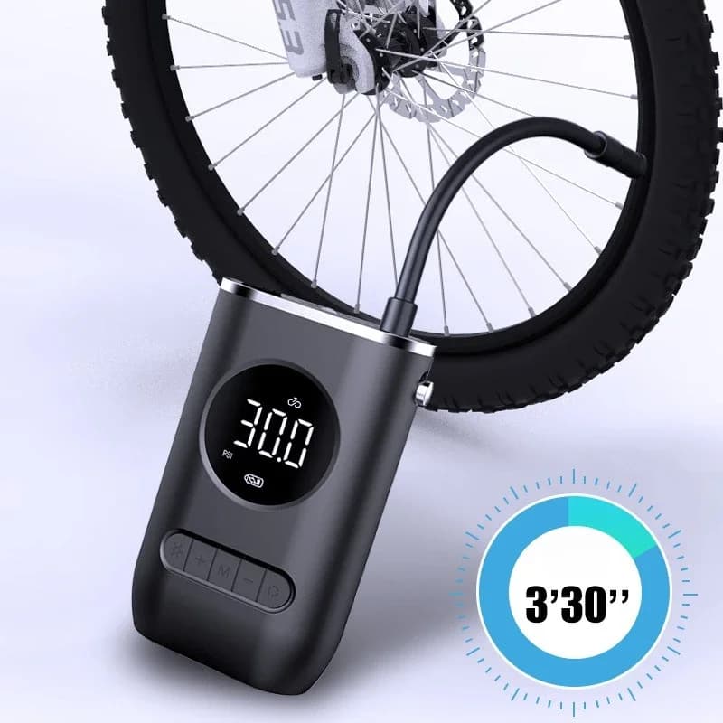 Pompa Elettrica Gonfiabile Portatile Mini Wireless Intelligente con Rilevamento Pressione Pneumatici per Auto, Bici, Moto e Palloni