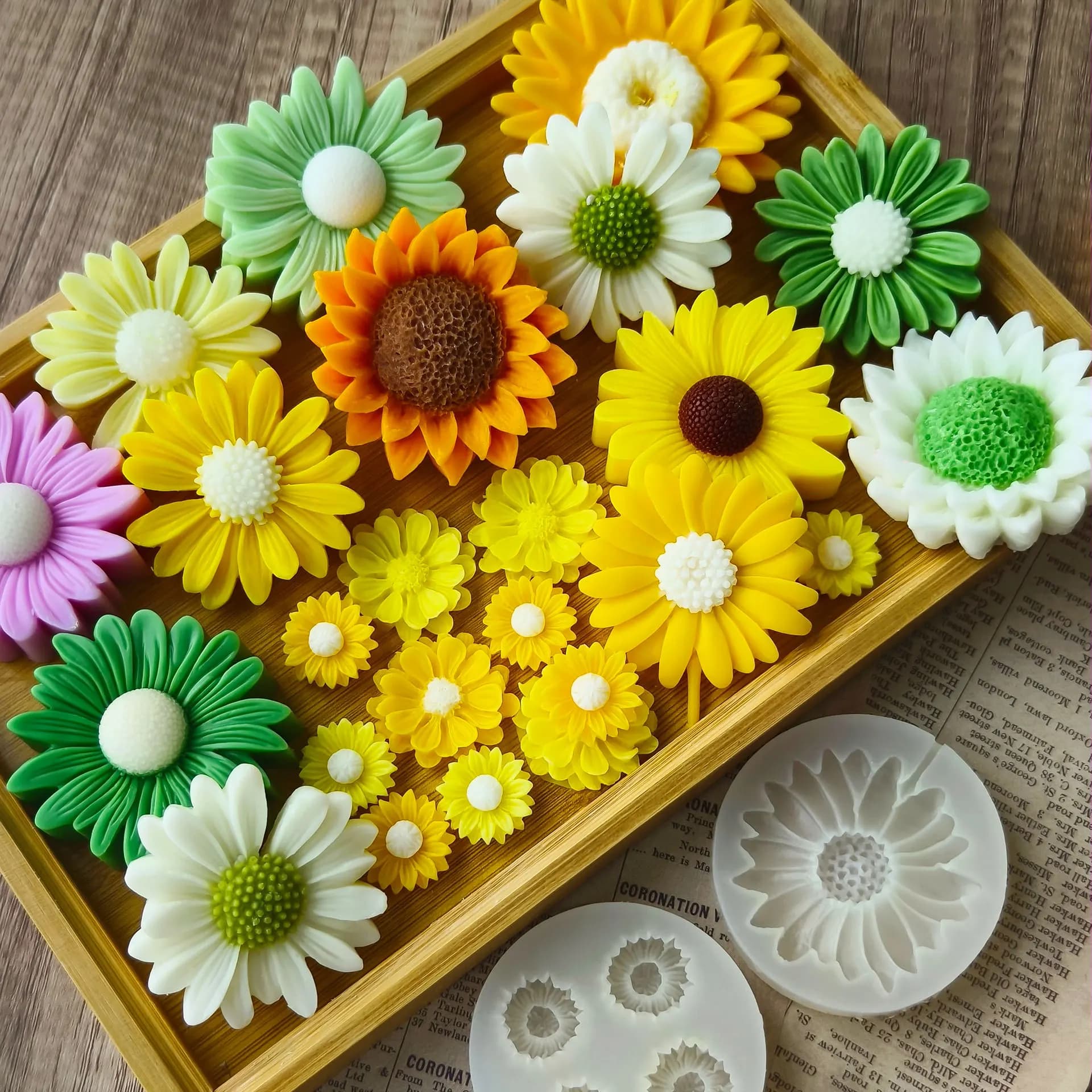 Sunflower Scented Candle Silicone Mold DIY Daisy Flower Handmade Soap Diffuser Stone Gypsum Ornament Making Mould