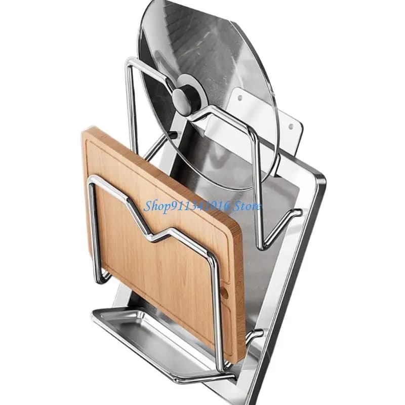 Porta coperchio per pentola in acciaio inossidabile 304, tagliere antiruggine montato a parete, portaoggetti, da