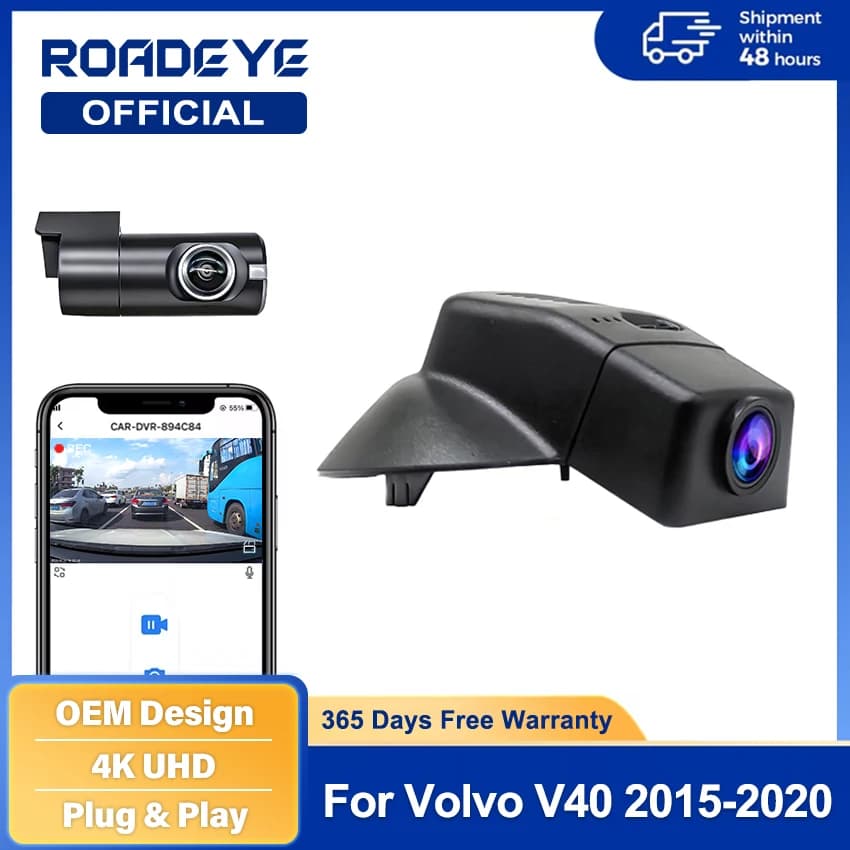 HD 4K 2160P Dash Cam Macchina Fotografica Dell'automobile DVR Videoregistratore Per Volvo V40 2015 2016 2017 2018 2019 2020 Visione Notturna WiFi Monitor Dashcam