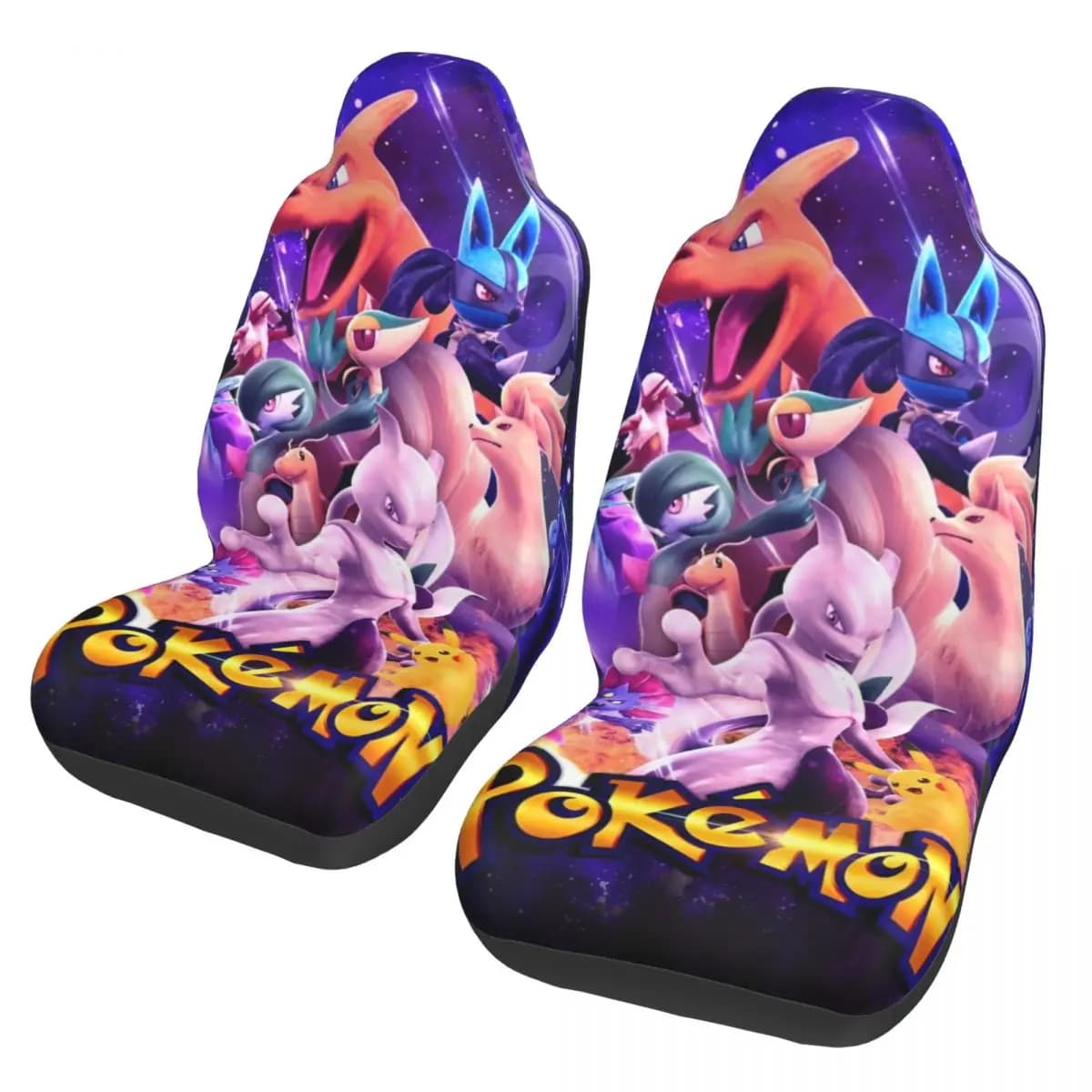 Universal Car Seat Cover with Sympathizers Manga Poke-Mon Characters, Interior Accessories, Fiber Travel Seat Covers