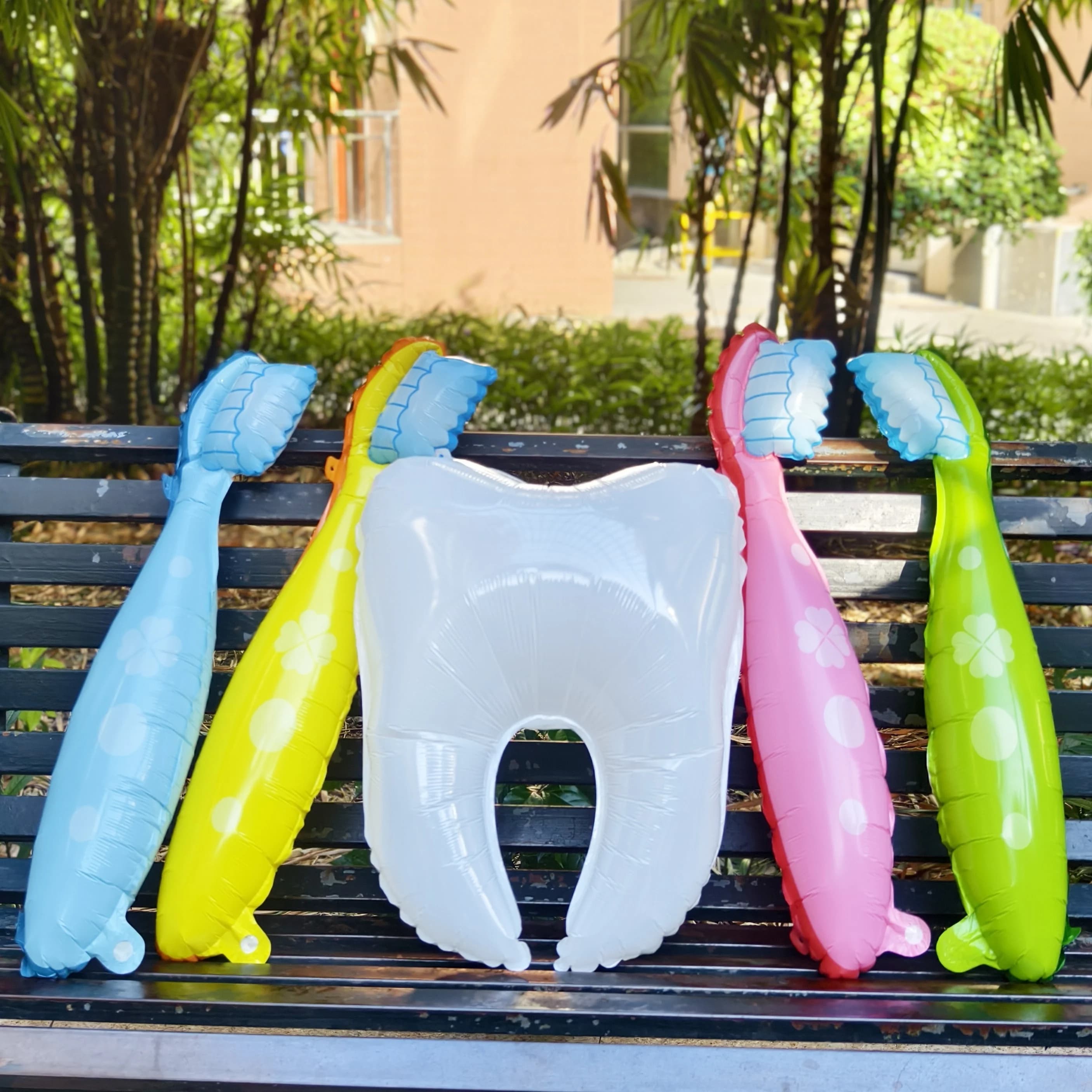1/2/5 Pezzi Palloncini a Forma di Dente Cartone Animato, Palloncini in Foil Bianchi a Tema Denti per Feste di Compleanno e Decorazioni per la Prima Dentizione