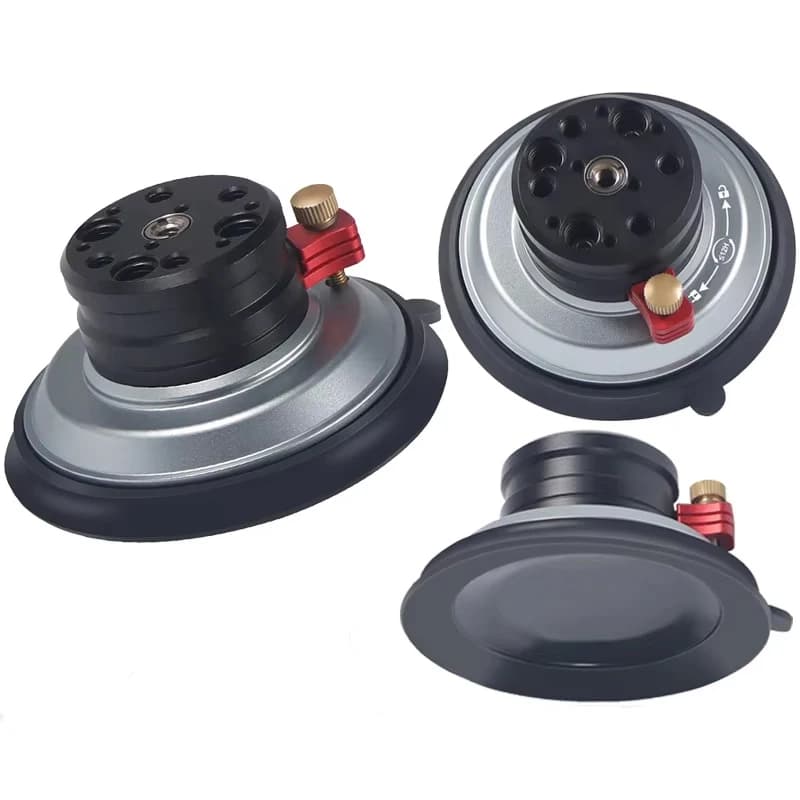 Ventosa a vuoto da 4 pollici Potente ventosa resistente per carichi pesanti con fori ARRI da 1/4 "3/8" a sgancio rapido per la fotografia di auto 20 kg