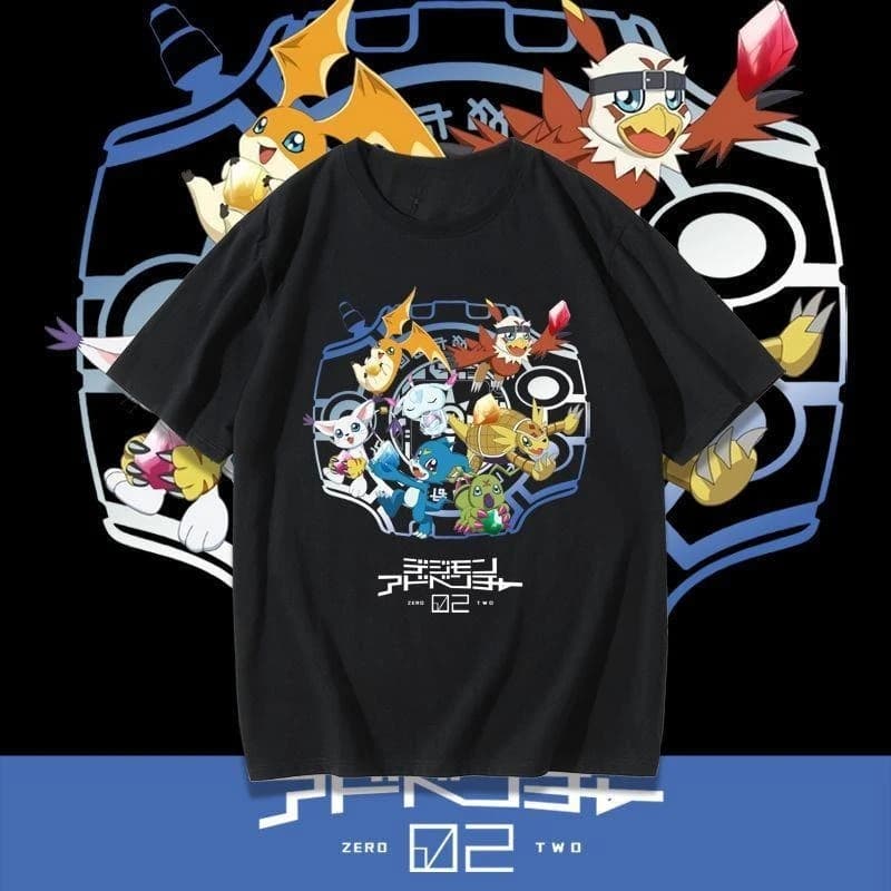 T-shirt con marchio Digital Baby Adventure Co Anime Movie Anime Uomo e donna Cotone sciolto manica corta Moda estiva