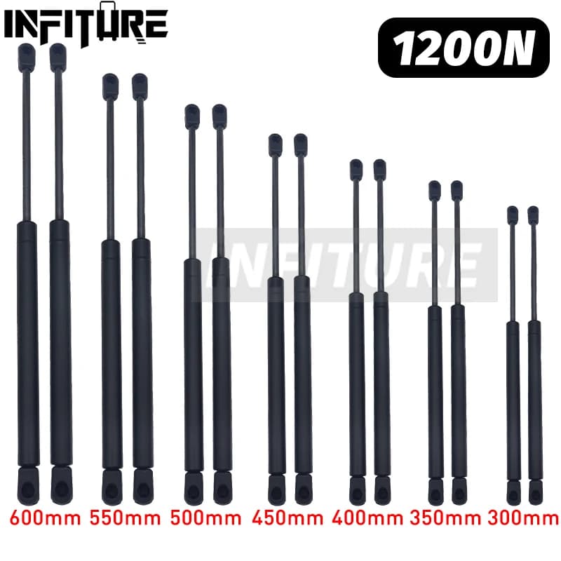 2 pz 300/350/400/450/500/550/600mm 1200N Ammortizzatori A Gas Per Auto Ammortizzatori A Molla Ascensore Supporta RV Finestre di Stoccaggio Ammortizzatore Camper finestra posteriore