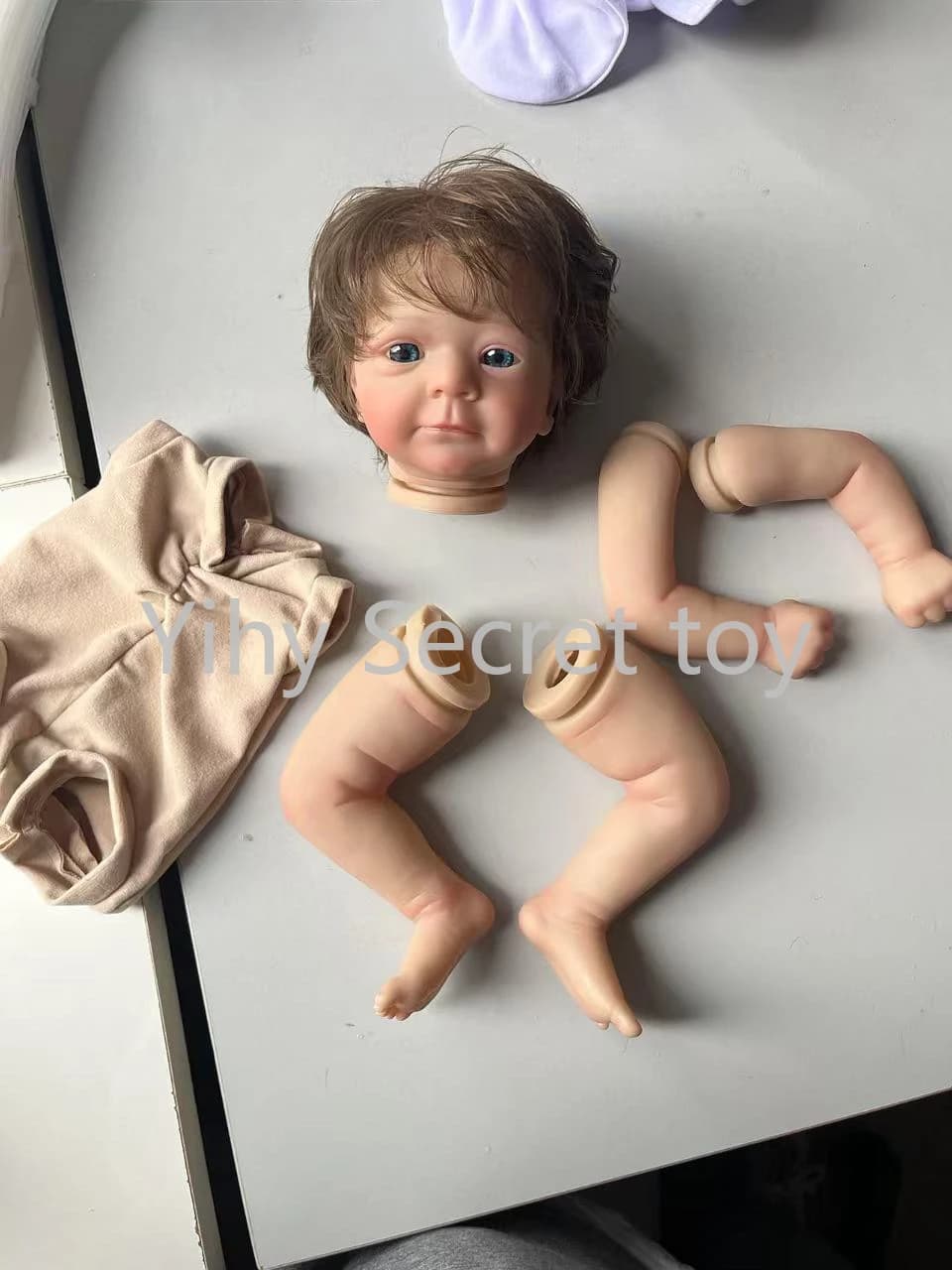 Kit doll reborn Felicia from 18 inches with doll parts reborn in hair root 3D painted skin with visible veins doll kit handmade