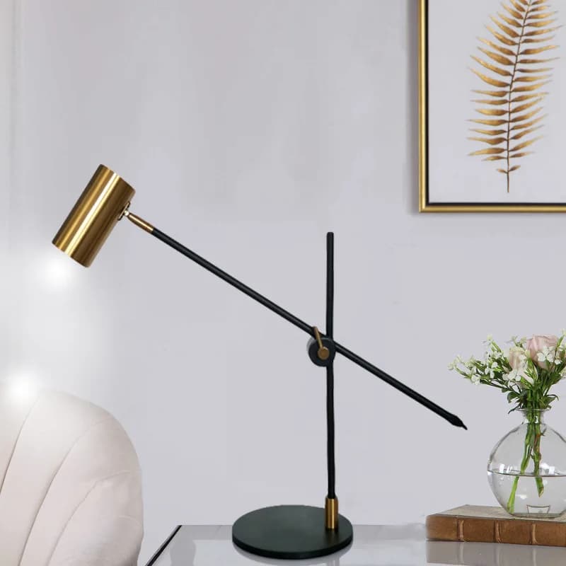 Simple desk lamp long rod rocker arm LED creative desk Nordic decorative lighting hotel living room bedroom bedside lamp