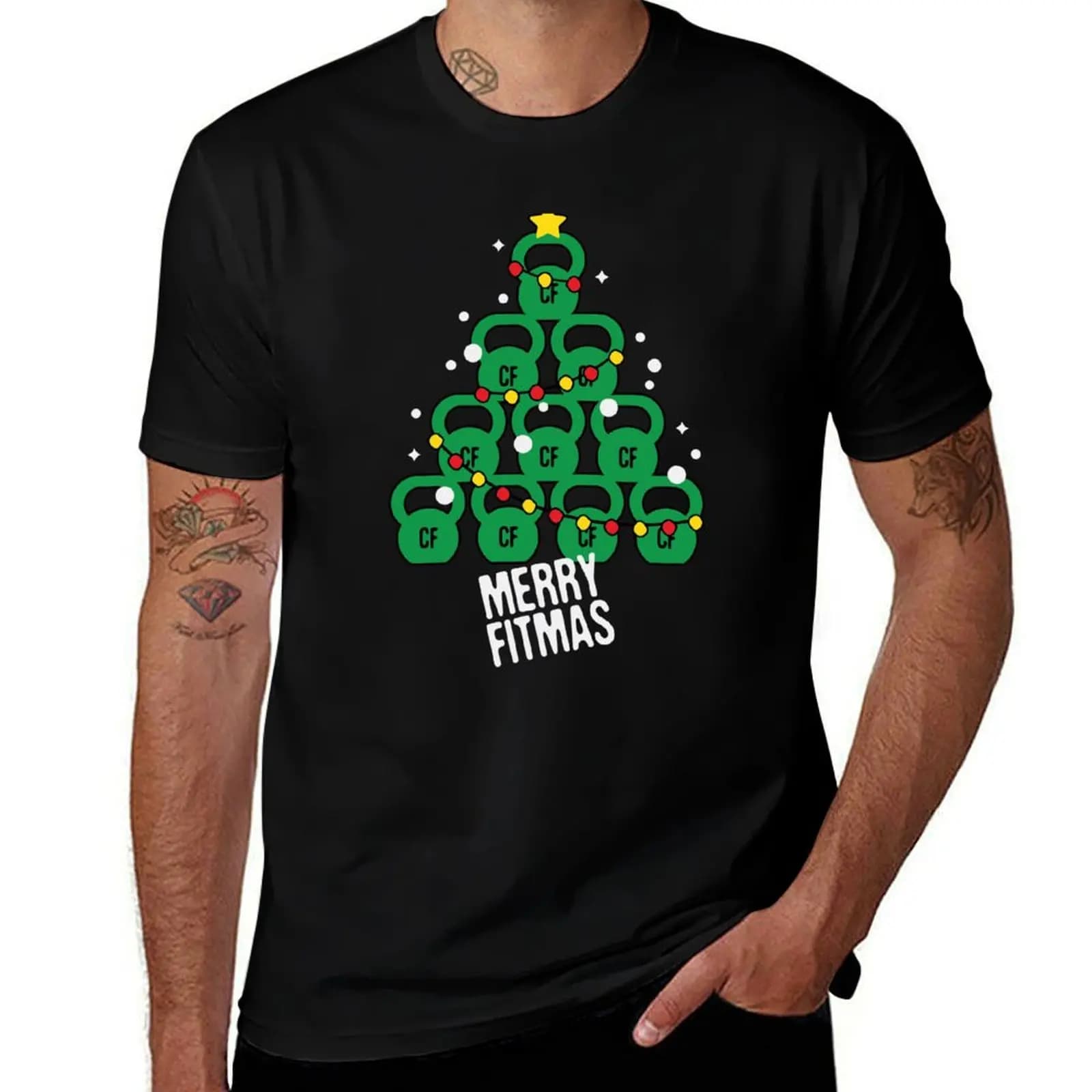 Kettlebell tree, Merry Christmas tree, Xmas workout, Merry Fitmas, T-shirt for weight lifter, T-shirt for casual work