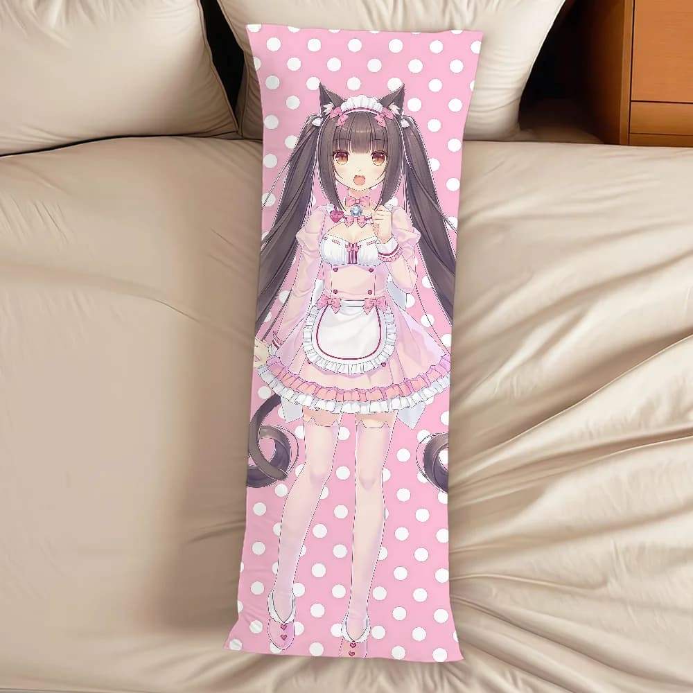 Anime Girl Chocolat Vanilla Sayori Cats Nekopara Long Pillowcase Bed Sofa Decor Double-Sided Dakimakura Body Pillowcover