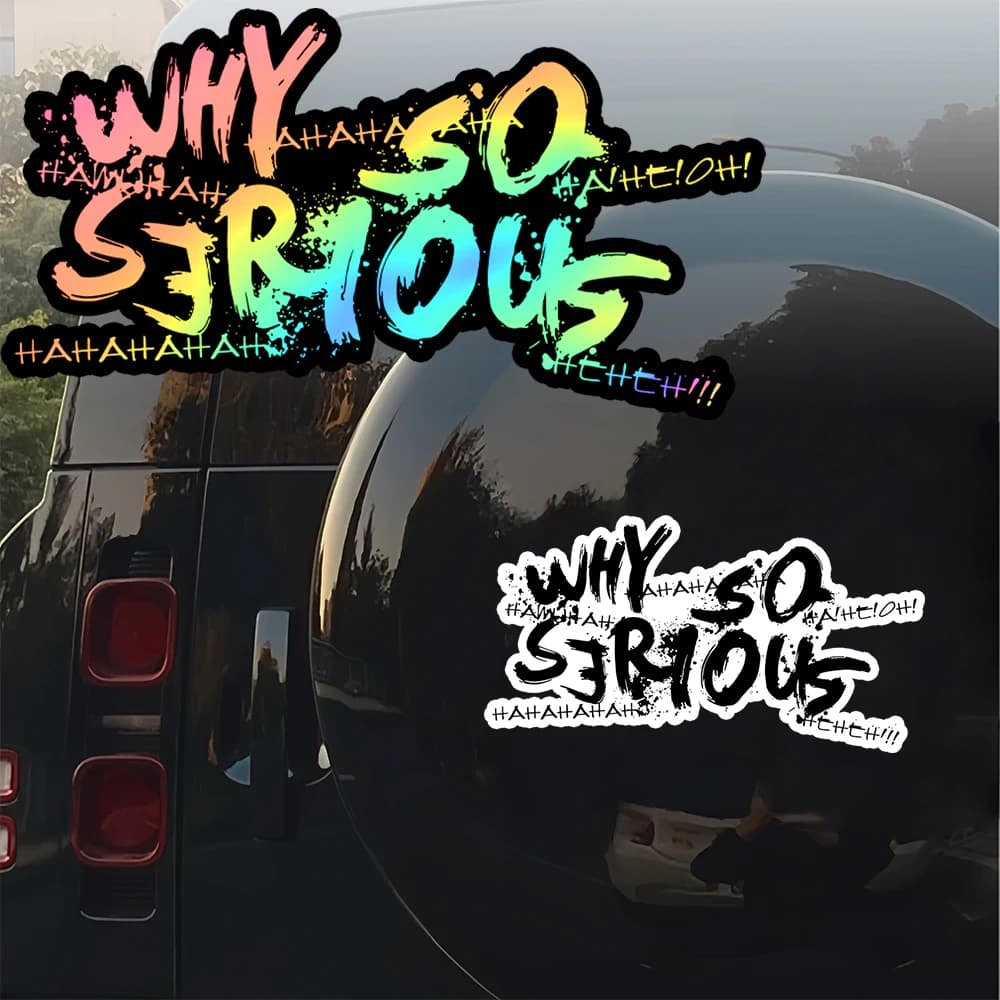 1 adesivo in vinile Joker con scritta "Why So Serious", decalcomania impermeabile per serbatoio moto, casco e auto