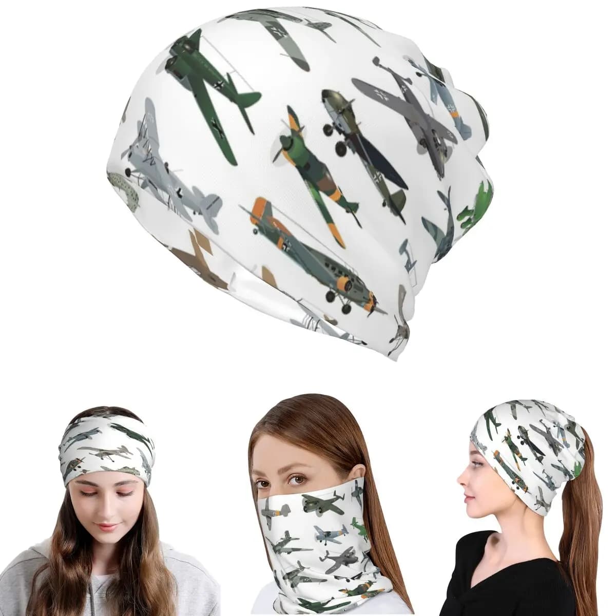 Varie bandane con motivi di aerei tedeschi della Seconda Guerra Mondiale, sciarpa magica multifunzione, fascia per la testa, berretto, cappello unisex per adulti, per tutte le stagioni