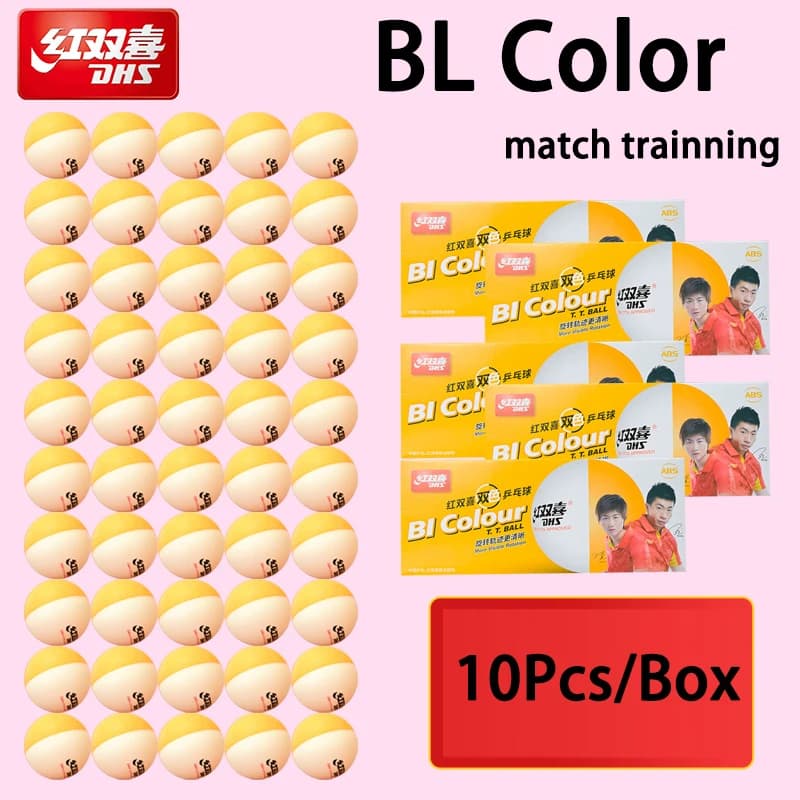 Palline da ping pong Bl Clor DHS D40 + ABS Nuovo materiale Palline da ping pong Rotazione più visibile per l'allenamento Approvato CTTA 10 pezzi