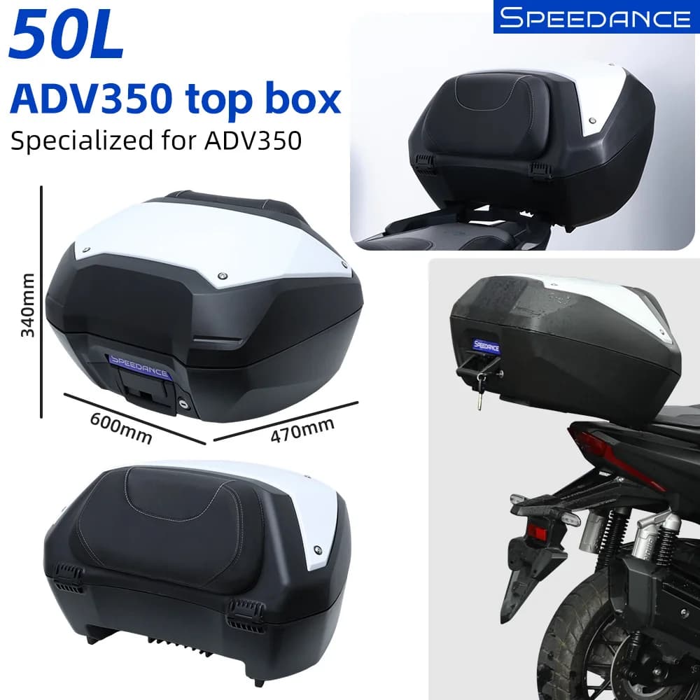 SPD Motorcycle Top Box for Honda ADV350, Quick Release Rear Luggage Case, OEM Hole Mount Bauletto Moto