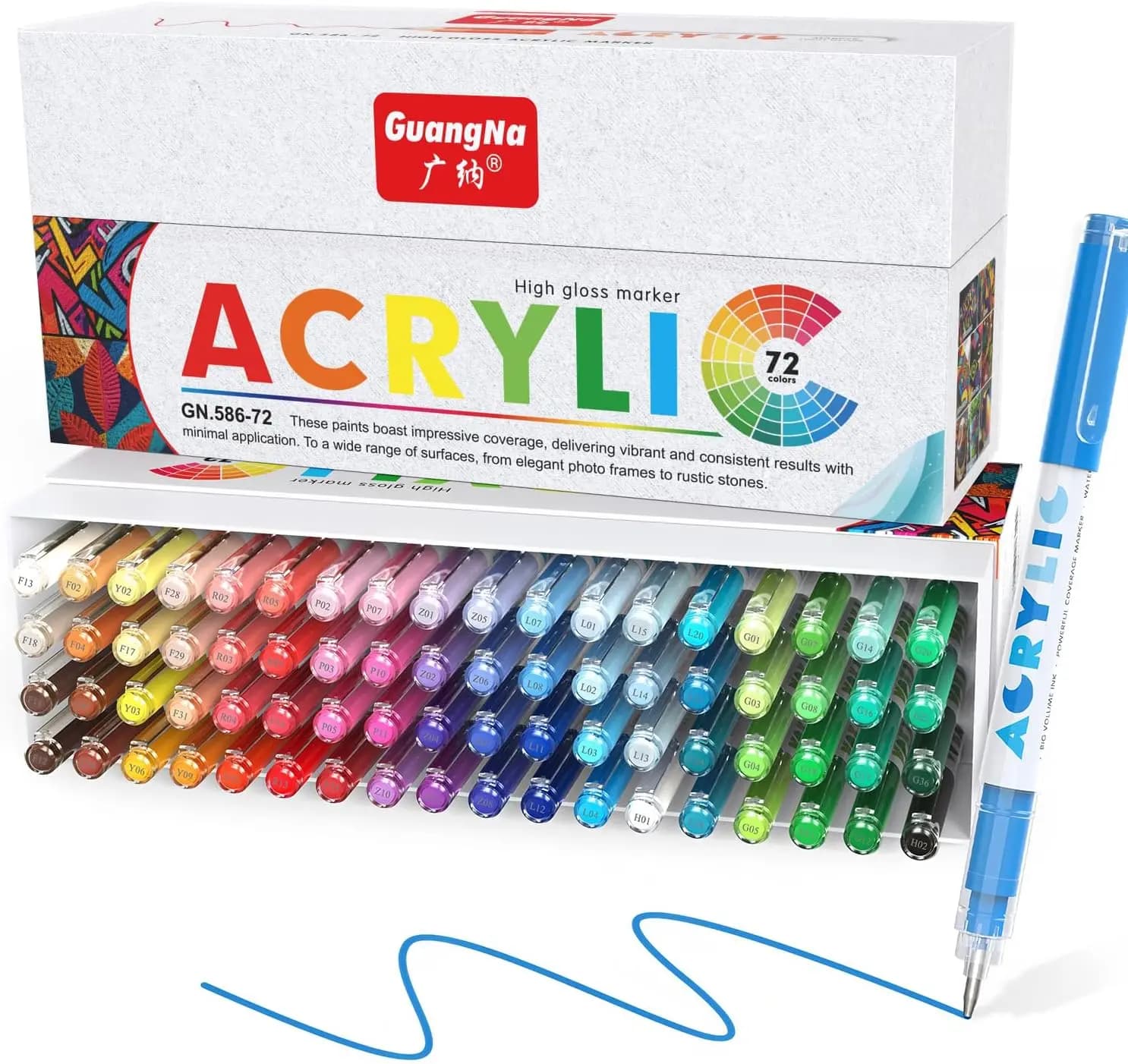 Set di 72 Penne Gel Acriliche per Journaling, Libri da Colorare, Calligrafia e Fai-da-Te con Punta a Sfera