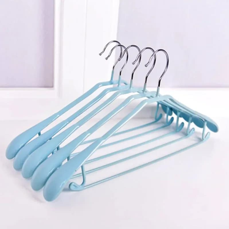 Rack 5pc Metal Dip Plastic Clothes Hanger Pants Clip Wide Shoulder Adult Non-slip Seamless Drying Rack Wardrobe Storage Space