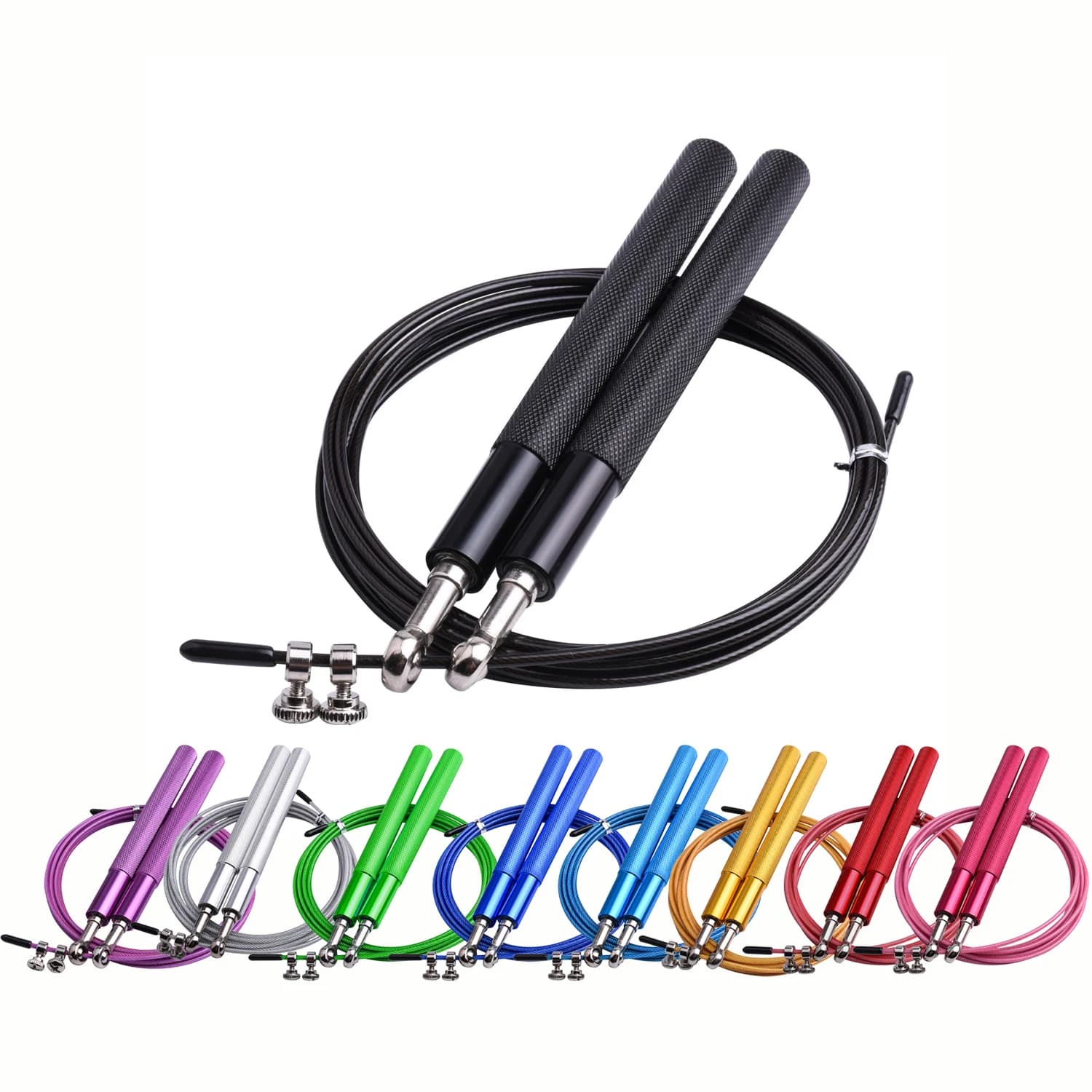 Aluminum Speed Jump Rope 360° Bearing Adjustable Steel Wire Skipping Rope Anti-Slip Handle Gym Fitness Boxing Cardio Workout New