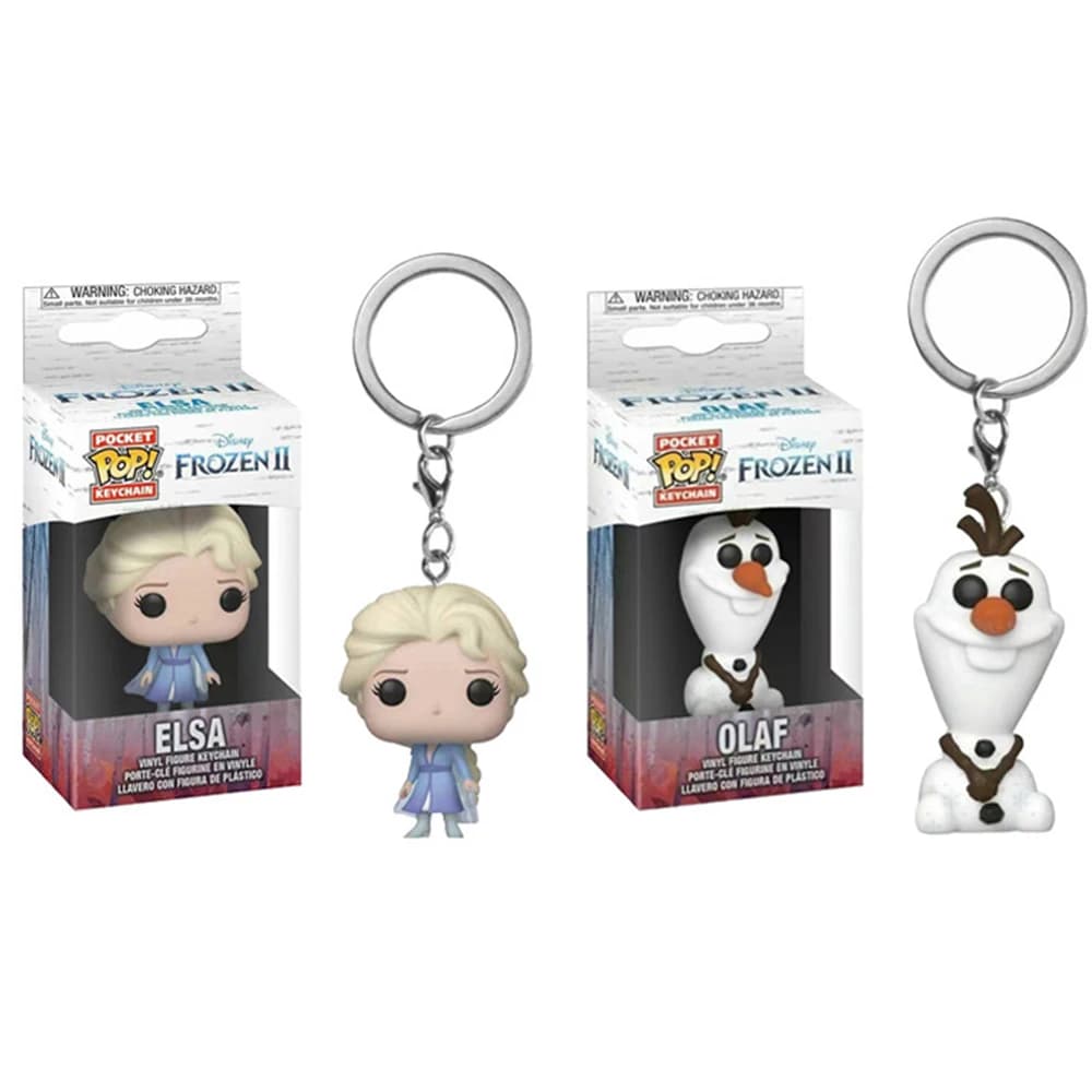 Portachiavi Anime Frozen con Anna, Olaf ed Elsa, Statuette in Vinile della Principessa Elsa, Modellini da Collezione, Giocattoli e Regali