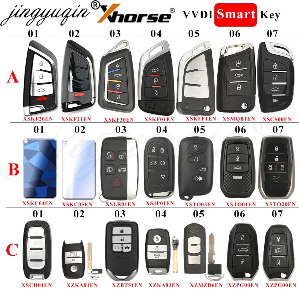 Xhorse XM38 XS Chiave VVDI intelligente XSKF01/CS00/KF20/KF21/MQB1/TO01/KF30/TO20/CH01/LR01/JP01/TO03/KFF1EN XZPG00/MZD6/KA83/BT51/KA81EN