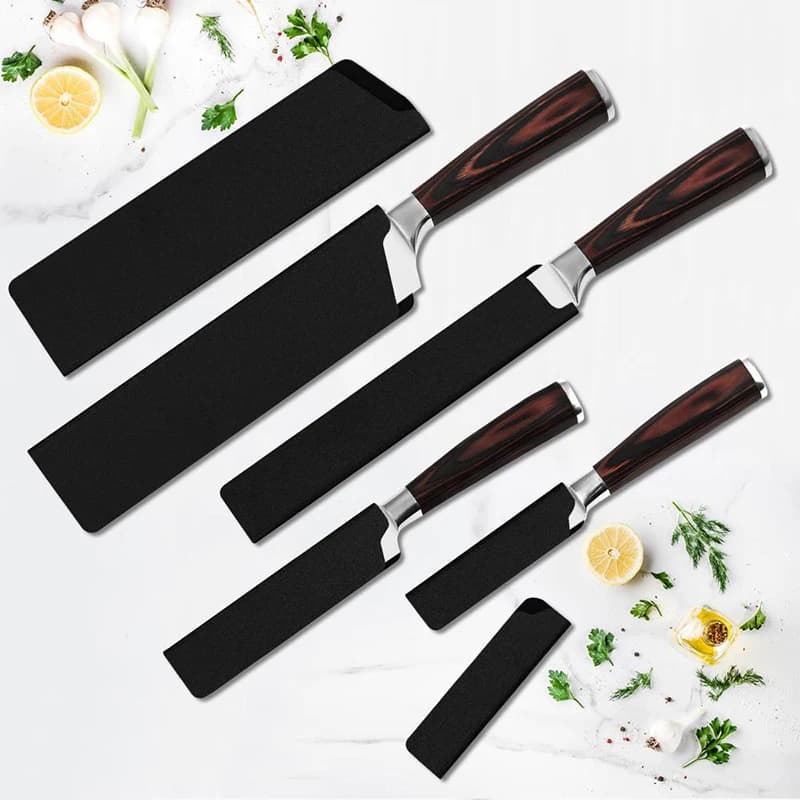 Fodero per coltello da cucina da 3,5-10 pollici Copricoltelli in plastica nera Copriprotezione per lama di coltello Protezioni per bordi Custodia Accessori da cucina