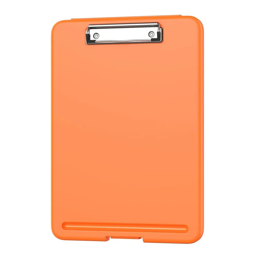A4 File Folder/Clipboard with Built-in Storage Compartment and Pen Holder - Durable, Lightweight Writing Pad with Snap Closure.