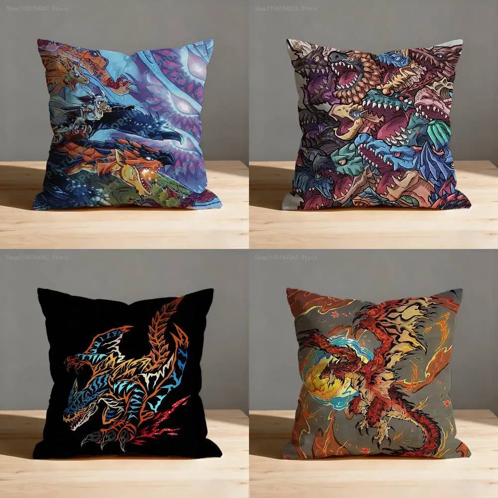Rathalos Nargacuga M-Monster H-Hunter Federa per divano Decor Car Office Room Stampa Fodera per cuscino Decorazione e protezione
