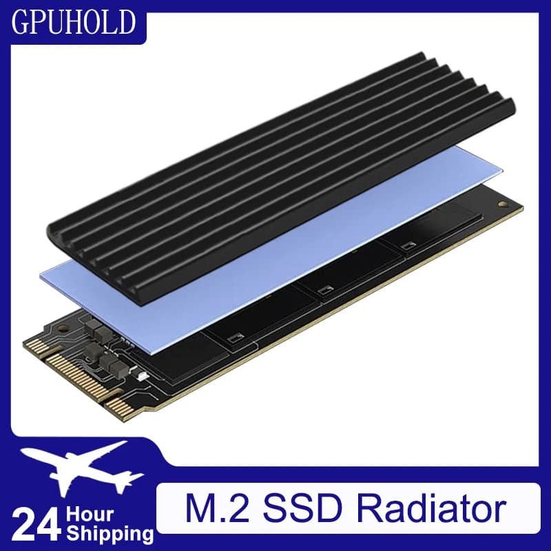 GPUHLOD M.2 SSD Dissipatore di calore M2 2280 Disco rigido a stato solido Radiatore in alluminio con cuscinetto termico in silicone PS5 PC desktop NGFF NVME