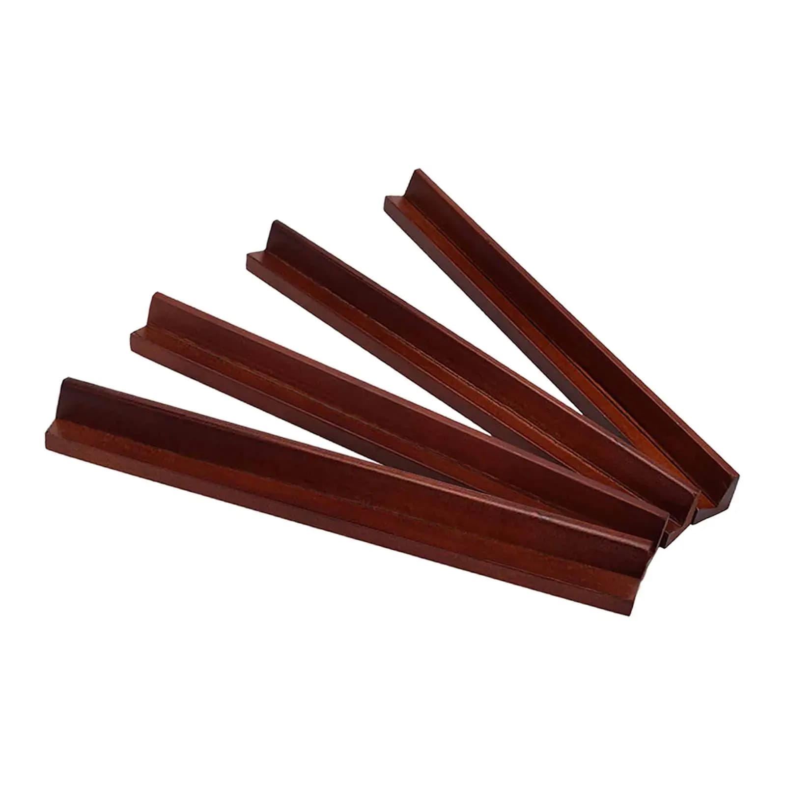4 Pieces Mahjong Tile Rack Wooden Tiles Tray Holder Set Tile Arrangement Minimalist Design Suitable for Family Entertainment