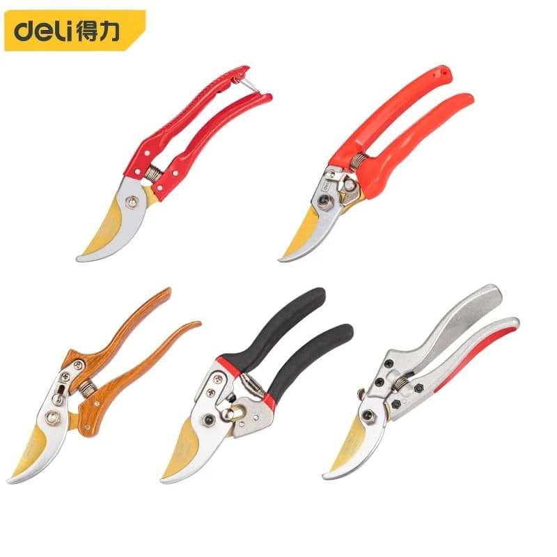 Deli 8 '' professional pruning scissors for fruit scissors with metal non-slip handle for branches Bonsai multifunction garden pruning tools