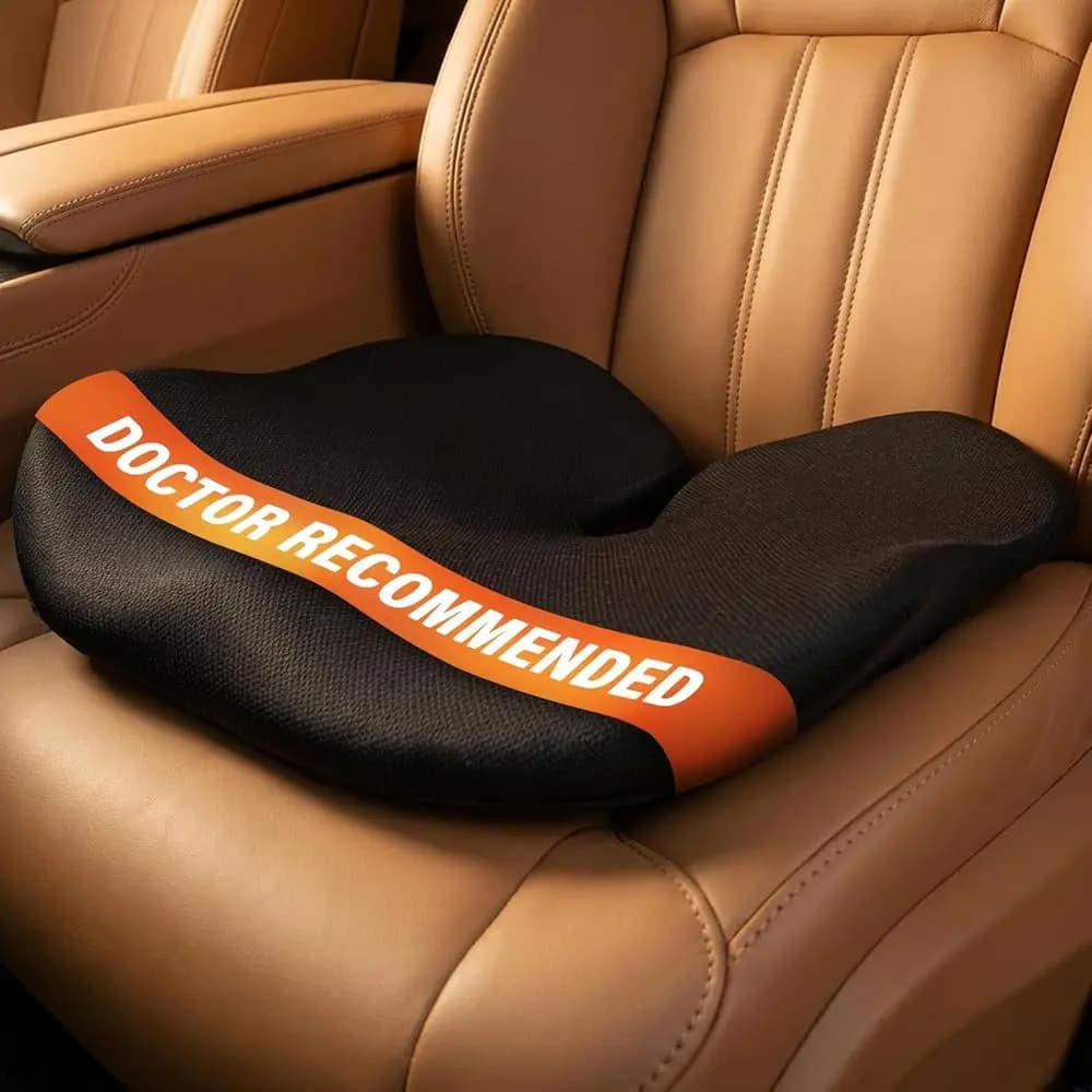 Cuscino Ergonomico per Sedile Auto per Conducenti di Bassa Statura, in Memory Foam, Antiscivolo, con Rivestimento Lavabile, Supporto per Schiena e Sciatica