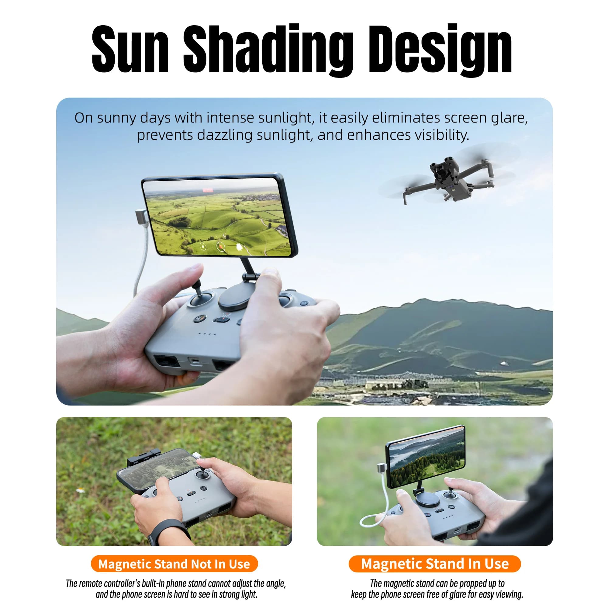 Adjustable Magnetic Phone Stand for DJI RC-N3/N2/N1 Remote Control | for DJI Neo 2, Mini 4k, LiTO X1, Mini 3/5 Pro, Avata, Air 3S, Drone Accessories, Ajustable Magnetic