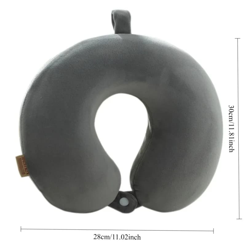 Solid Color Memory Foam U Neck Pillow Custom Embroidery Logo Travel Portable Cervical U Pillow
