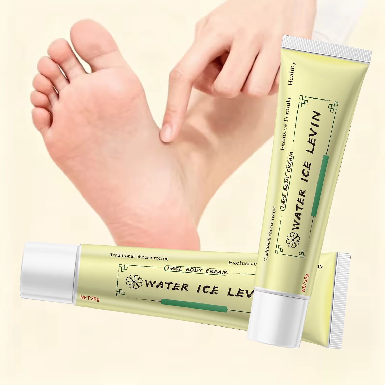 Water Ice Levin Crema viso e corpo al veleno d'api, idratante multiuso con acido ialuronico e collagene, formula nutriente