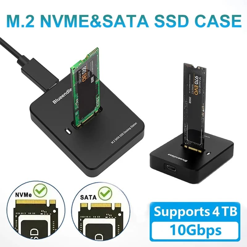 Base per docking station SSD M.2 NVME SATA Custodia per disco rigido SSD esterno 10 Gbps Lettura online Velocità di scrittura Accessori per custodie SSD